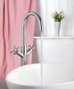 Tuscany® Victoria Two-Handle Polished Chrome Vessel Bathroom Faucet | Modern Elegance -Tuscany Shop 6737065 IU LS 45