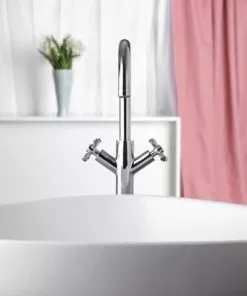 Tuscany® Victoria Two-Handle Polished Chrome Vessel Bathroom Faucet | Modern Elegance -Tuscany Shop 6737065 SC FV