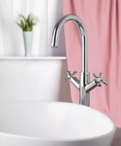Tuscany® Victoria Two-Handle Polished Chrome Vessel Bathroom Faucet | Modern Elegance -Tuscany Shop 6737065 SC RS 45