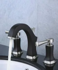 Tuscany® Audrey Two-Handle 6"-10" Widespread Chocolate Bronze/Brushed Nickel Bathroom Faucet | Elegant & Durable Design -Tuscany Shop 6737067 IU RS