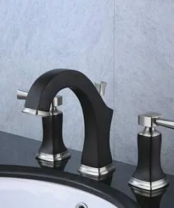 Tuscany® Audrey Two-Handle 6"-10" Widespread Chocolate Bronze/Brushed Nickel Bathroom Faucet | Elegant & Durable Design -Tuscany Shop 6737067 SC RS 45