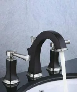 Tuscany® Audrey Two-Handle 6"-10" Widespread Chocolate Bronze/Brushed Nickel Bathroom Faucet | Elegant & Durable Design -Tuscany Shop 6737067 IU LS 45