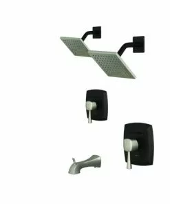 Tuscany® Audrey One-Handle 1-Spray Chocolate Bronze/Brushed Nickel Bathtub Shower Faucet - Elegant & Durable -Tuscany Shop 6737068 Angle Print