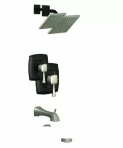 Tuscany® Audrey One-Handle 1-Spray Chocolate Bronze/Brushed Nickel Bathtub Shower Faucet - Elegant & Durable -Tuscany Shop 6737068 Master Print