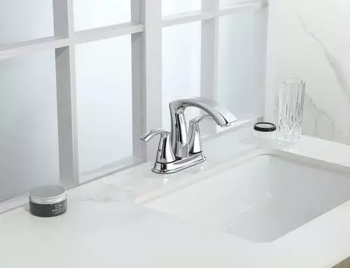 Tuscany® Esa™ Two-Handle 4" Centerset Polished Chrome Bathroom Faucet - Elegant & Durable 6 Tuscany® Esa™ Two-Handle 4" Centerset Polished Chrome Bathroom Faucet - Elegant & Durable - Image 6