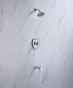 Tuscany® Esa™ One-Handle 1-Spray Polished Chrome Bathtub Shower Faucet - Modern Bathroom Fixture 9 Tuscany® Esa™ One-Handle 1-Spray Polished Chrome Bathtub Shower Faucet - Modern Bathroom Fixture -Tuscany Shop 6737072 IU LS 45 V2