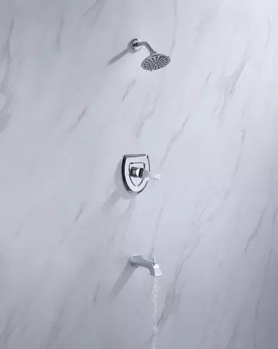 Tuscany® Esa™ One-Handle 1-Spray Polished Chrome Bathtub Shower Faucet - Modern Bathroom Fixture 3 Tuscany® Esa™ One-Handle 1-Spray Polished Chrome Bathtub Shower Faucet - Modern Bathroom Fixture - Image 3