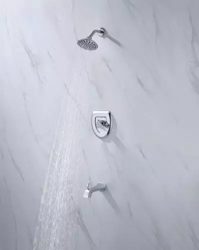 Tuscany® Esa™ One-Handle 1-Spray Polished Chrome Bathtub Shower Faucet - Modern Bathroom Fixture 4 Tuscany® Esa™ One-Handle 1-Spray Polished Chrome Bathtub Shower Faucet - Modern Bathroom Fixture - Image 4