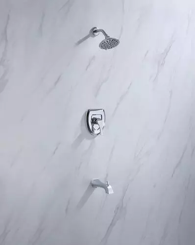 Tuscany® Esa™ One-Handle 1-Spray Polished Chrome Bathtub Shower Faucet - Modern Bathroom Fixture 6 Tuscany® Esa™ One-Handle 1-Spray Polished Chrome Bathtub Shower Faucet - Modern Bathroom Fixture - Image 6