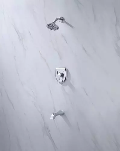 Tuscany® Esa™ One-Handle 1-Spray Polished Chrome Bathtub Shower Faucet - Modern Bathroom Fixture 7 Tuscany® Esa™ One-Handle 1-Spray Polished Chrome Bathtub Shower Faucet - Modern Bathroom Fixture - Image 7