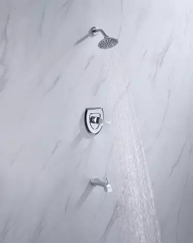 Tuscany® Esa™ One-Handle 1-Spray Polished Chrome Bathtub Shower Faucet - Modern Bathroom Fixture 2 Tuscany® Esa™ One-Handle 1-Spray Polished Chrome Bathtub Shower Faucet - Modern Bathroom Fixture - Image 2