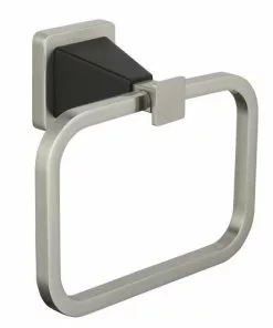 Tuscany® Audrey™ Chocolate Bronze/Brushed Nickel Wall-Mount Towel Ring - Elegant Bathroom Hardware