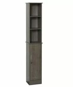 Tuscany® Milano Gray Linen Cabinet - 12"W x 10"D x 67"H, Barn Wood Finish