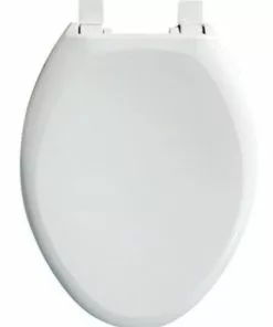 Tuscany® Elongated White Plastic Slow-Close Toilet Seat | Durable & Quiet Bathroom Upgrade