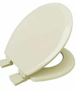Tuscany® Round Bone Enameled Wood Slow-Close Toilet Seat - Elegant & Durable Bathroom Upgrade -Tuscany Shop 6766584Top
