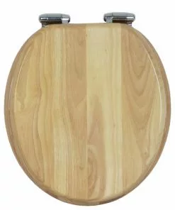 Tuscany® Round Natural Oak Wood Slow-Close Toilet Seat - Elegant & Durable Bathroom Upgrade