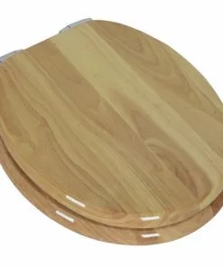 Tuscany® Round Natural Oak Wood Slow-Close Toilet Seat - Elegant & Durable Bathroom Upgrade -Tuscany Shop 6766602Left