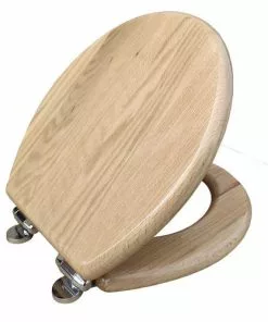 Tuscany® Round Natural Oak Wood Slow-Close Toilet Seat - Elegant & Durable Bathroom Upgrade -Tuscany Shop 6766602Top