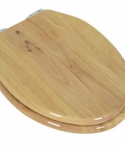 Tuscany® Elongated Natural Oak Wood Slow-Close Toilet Seat – Durable Bathroom Upgrade -Tuscany Shop 6766603Left