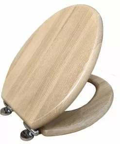 Tuscany® Elongated Natural Oak Wood Slow-Close Toilet Seat – Durable Bathroom Upgrade -Tuscany Shop 6766603Top