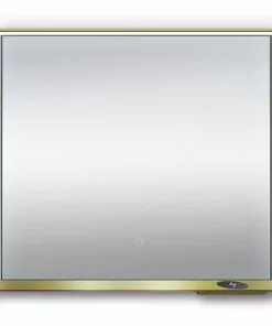 Tuscany® 36"W X 32"H Matte Gold Framed LED Mirror - Elegant Decorative Accent for Home