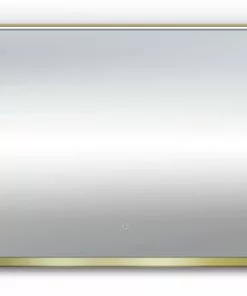 Tuscany® 60"W X 36"H Matte Gold Framed LED Mirror - Modern Bathroom Decor