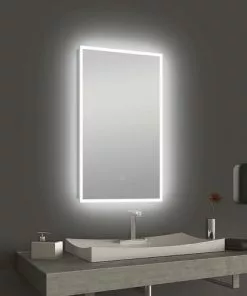 Tuscany® 18"W X 30"H Frameless LED Mirror – Modern Bathroom & Vanity Mirror with Energy-Efficient LED Lighting -Tuscany Shop 6771717leftsceneon1