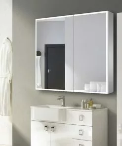 Tuscany® 36"W x 32"H LED Medicine Cabinet - Modern Bathroom Storage Solution -Tuscany Shop 6771729leftviewscenelighton9