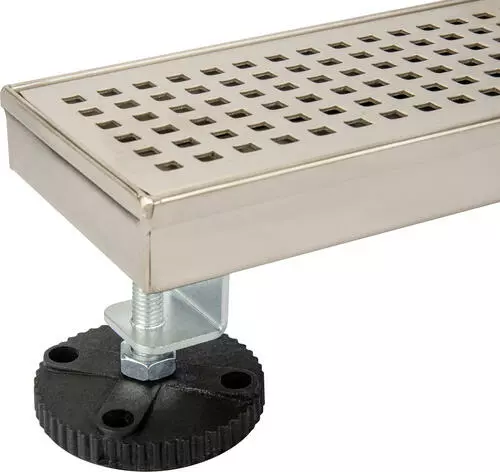 Tuscany® 24" Brushed Nickel Square Pattern Designer Linear Drain - Premium Plumbing Solution 3 Tuscany® 24" Brushed Nickel Square Pattern Designer Linear Drain - Premium Plumbing Solution - Image 3