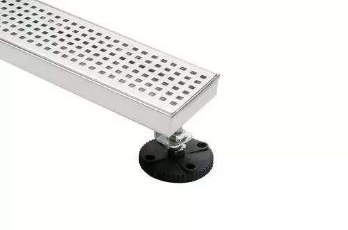 Tuscany® 24" Chrome Square Pattern Designer Linear Drain - Premium Bathroom & Shower Drain 3 Tuscany® 24" Chrome Square Pattern Designer Linear Drain - Premium Bathroom & Shower Drain - Image 3