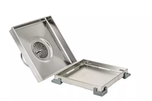 Tuscany® 4" Chrome Tile-In Designer Square Drain - Premium Plumbing Solution 2 Tuscany® 4" Chrome Tile-In Designer Square Drain - Premium Plumbing Solution - Image 2