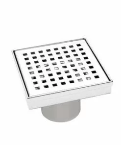 Tuscany® 4" Chrome Square Pattern Grid Designer Square Drain - High-Quality Plumbing Solution