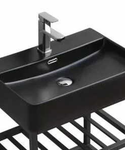 Tuscany® Thatcher 23-3/8"W X 16-5/8"D Black Rectangle Console Sink With Base | Modern Bathroom Sink 10 Tuscany® Thatcher 23-3/8"W X 16-5/8"D Black Rectangle Console Sink With Base | Modern Bathroom Sink -Tuscany Shop 6956739 P AV2