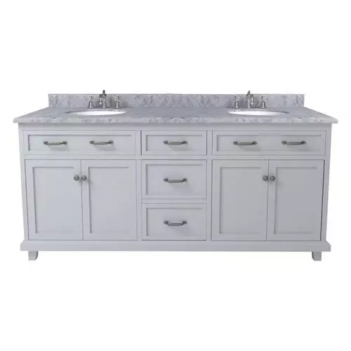 Tuscany® Addison 72"W x 22"D Gray Vanity with Carrara Marble Top and Oval Undermount Bowl 1 Tuscany® Addison 72"W x 22"D Gray Vanity with Carrara Marble Top and Oval Undermount Bowl