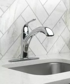 Tuscany® Barstow One-Handle Pull-Out Chrome Kitchen Faucet - Modern Design, Durable Finish 11 Tuscany® Barstow One-Handle Pull-Out Chrome Kitchen Faucet - Modern Design, Durable Finish -Tuscany Shop 903 10515CH Plate Lifestyle