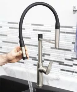 Tuscany® Salton One-Handle Pull-Down Stainless Steel Kitchen Faucet – Modern & Durable -Tuscany Shop 903T11088SS 096