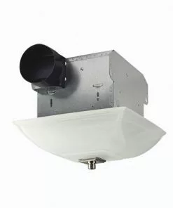Tuscany 70 CFM Ceiling Exhaust Bath Fan With Light And Glass Globe - Energy Efficient & Stylish