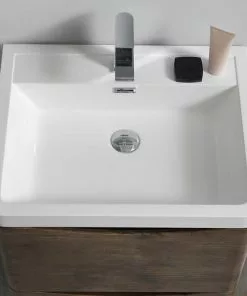 Fresca Tuscany 24" Rosewood Wall-Hung Vanity with White Acrylic Top & Integrated Rectangular Bowl -Tuscany Shop FVN9024RW 5