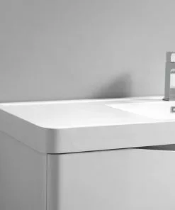 Fresca Tuscany 24"W x 19"D Glossy White Wall-Mounted Vanity with Integrated Rectangular Bowl & Medicine Cabinet - Modern Bathroom Solution -Tuscany Shop FVN9024WH 7