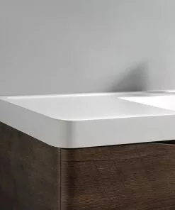 Fresca Tuscany 31.5"W Rosewood Wall-Hung Vanity with White Acrylic Top & Integrated Rectangular Bowl & Medicine Cabinet -Tuscany Shop FVN9032RW 6