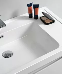 Fresca Tuscany 31.5"W Glossy White Wall-Hung Vanity with Acrylic Top & Integrated Bowl -Tuscany Shop FVN9032WH 5