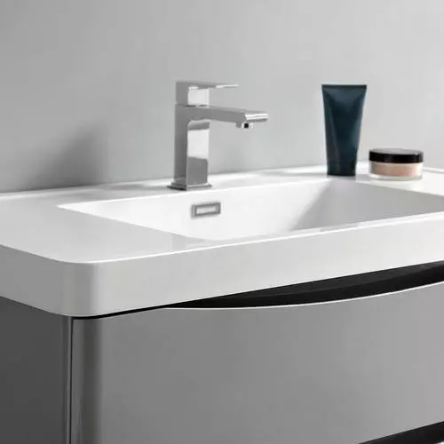 Fresca Tuscany 35.5"W Wall Hung Vanity with Glossy Gray Finish & White Acrylic Top | Integrated Rectangular Bowl & Medicine Cabinet 7 Fresca Tuscany 35.5"W Wall Hung Vanity with Glossy Gray Finish & White Acrylic Top | Integrated Rectangular Bowl & Medicine Cabinet - Image 7