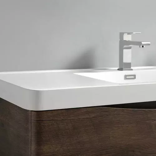 Fresca Tuscany 47"W Rosewood Wall Hung Vanity with White Acrylic Top & Integrated Rectangular Bowl & Medicine Cabinet 7 Fresca Tuscany 47"W Rosewood Wall Hung Vanity with White Acrylic Top & Integrated Rectangular Bowl & Medicine Cabinet - Image 7