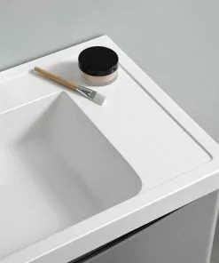 Fresca Tuscany 31.5"W x 19"D Glossy Gray Vanity with White Acrylic Top & Integrated Rectangular Bowl -Tuscany Shop FVN9132GRG 4