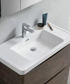 Fresca Tuscany 35.5"W Rosewood Vanity with White Acrylic Top & Integrated Rectangular Bowl + Medicine Cabinet 11 Fresca Tuscany 35.5"W Rosewood Vanity with White Acrylic Top & Integrated Rectangular Bowl + Medicine Cabinet -Tuscany Shop FVN9136RW 4