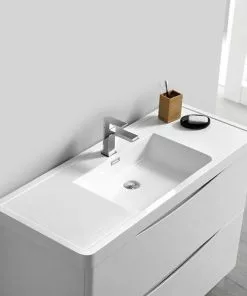 Fresca Tuscany 39.5"W White Vanity with Acrylic Top & Integrated Bowl - Modern Bathroom Design 12 Fresca Tuscany 39.5"W White Vanity with Acrylic Top & Integrated Bowl - Modern Bathroom Design -Tuscany Shop FVN9140WH 4