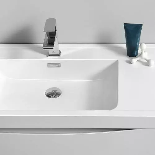 Fresca Tuscany 39.5"W White Vanity with Acrylic Top & Integrated Bowl - Modern Bathroom Design 8 Fresca Tuscany 39.5"W White Vanity with Acrylic Top & Integrated Bowl - Modern Bathroom Design - Image 8