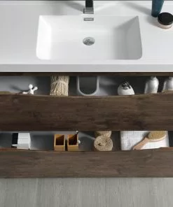 Fresca Tuscany 47"W Rosewood Vanity with White Acrylic Top & Integrated Rectangular Bowl, Includes Medicine Cabinet 14 Fresca Tuscany 47"W Rosewood Vanity with White Acrylic Top & Integrated Rectangular Bowl, Includes Medicine Cabinet -Tuscany Shop FVN9148RW 6