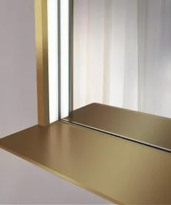 Tuscany® 60"W X 36"H Matte Gold Framed LED Mirror - Modern Bathroom Decor -Tuscany Shop GOLD shelf 3