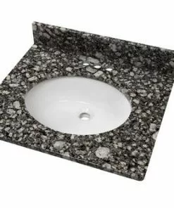 Tuscany® 25"W X 22"D Ice Diamond Granite Vanity Top With Oval Undermount Bowl - Elegant Bathroom Solution